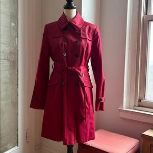 [DKNY] 3/4 Length Rebel Red Trench Coat